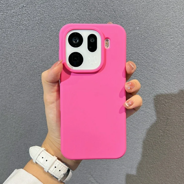 HAOYE Cover 360° Per OPPO Find X5 Pro – Trasparente Con Protezione Scherzo, TPU E PC, Antiurto, Rosa - 3
