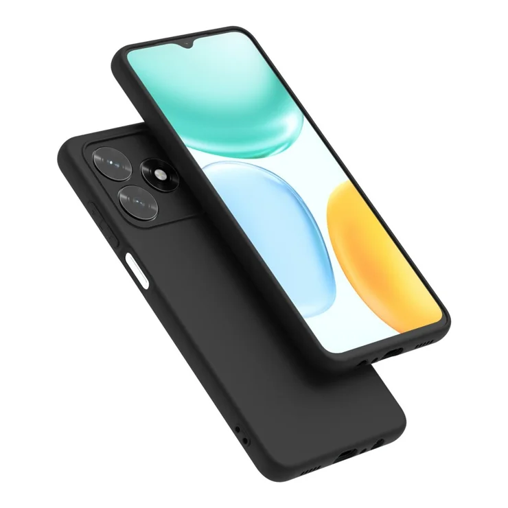 LCEHTOGYE Cover per Honor X5 Plus + Pellicola Protettiva in Vetro Temperato,Nero Custodie Morbido Silicone Case Ultra Sottile TPU Custodia per Honor X5 Plus (6,56) - KE170