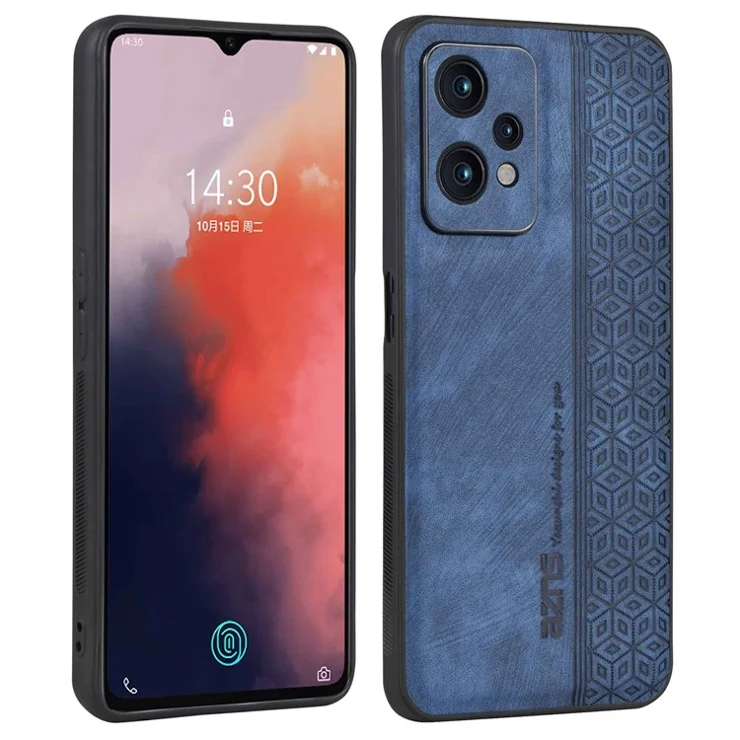 AZNS For OnePlus Nord CE 2 Lite 5G Imprinted Pattern Anti-fading PU Leather Coated TPU Cover Anti-slip Cell Phone Case - Blue