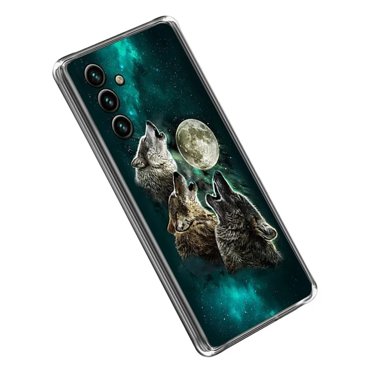 Cellphone Shell for Samsung Galaxy A13 5G, Collision Resistant Pattern Printing IMD Phone Case TPU Cover - Wolves