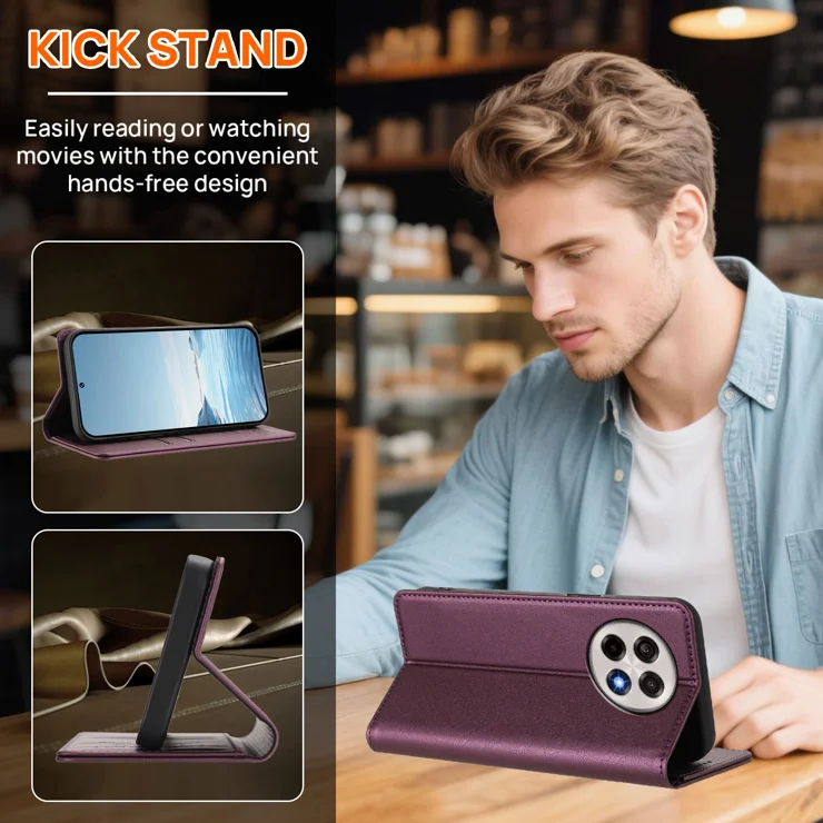 Cover Portafoglio HualuBro Per OnePlus Ace 5 Pro / 13R / Ace 5 5G - Pelle PU Blu Con Slot Carte, Chiusura Magnetica E Supporto