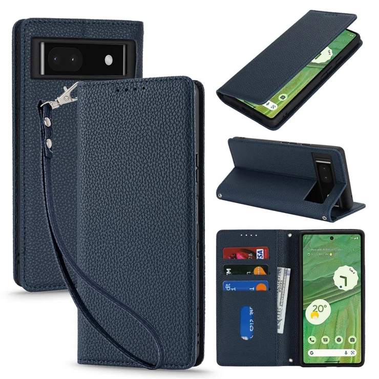 BoxTii Cover per Google Pixel 7A 5G, Custodia in PU Pelle Portafoglio, Magnetica Cover a Libro con Slot per Schede per Google Pixel 7A 5G, Blu