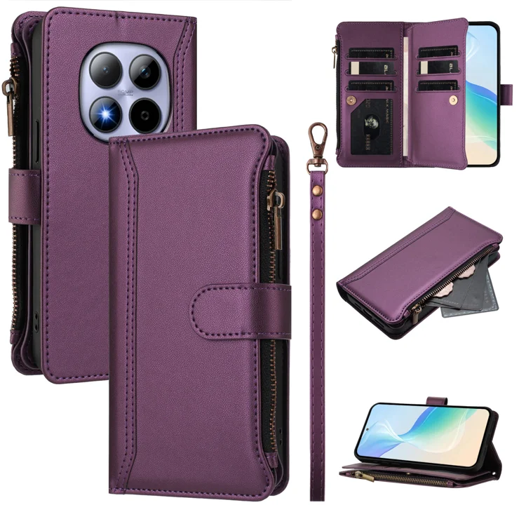 Aisenth Cover per Huawei P30 Lite, Cervo Sika Fiori Modello Custodia in PU Pelle Portafoglio Cover protettiva Fulvo Deer Design Flip Case con Supporto, 2 Slot per schede - Blu verde