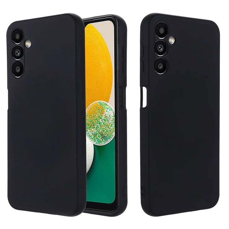 Protective Case for Samsung Galaxy A14 5G / A14 4G Shockproof Phone Case Anti-Scratch Liquid Silicone Cover with Strap - Black