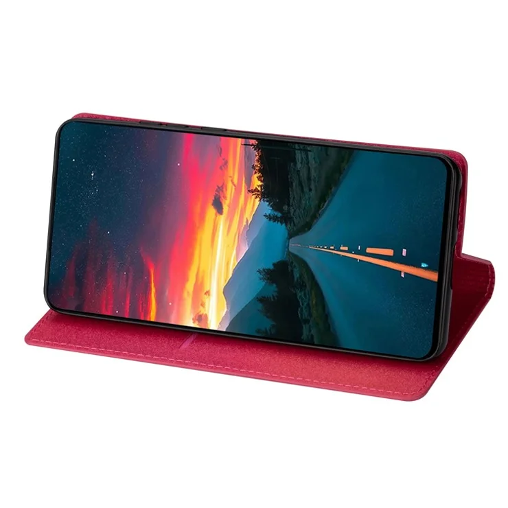 For Xiaomi 12T 5G / 12T Pro 5G / Redmi K50 Ultra 5G Card Holder Design Slim Stand Phone Cover Glitter Powder PU Leather Cell Phone Case with Magnetic Auto-absorbed Closure - Rose