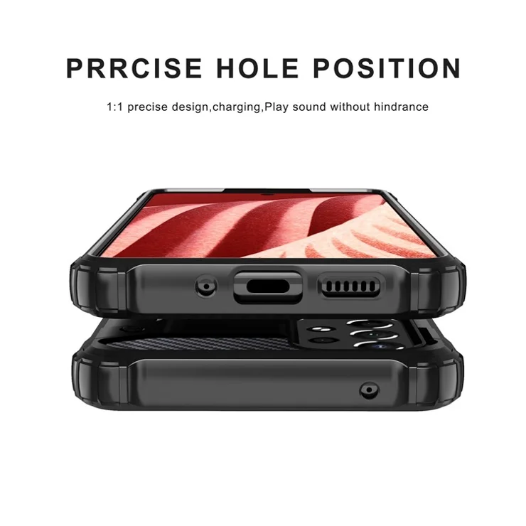 For Samsung Galaxy A73 5G Drop Resistant Phone Case TPU + PC Back Cover Cell Phone Cover - Navy Blue