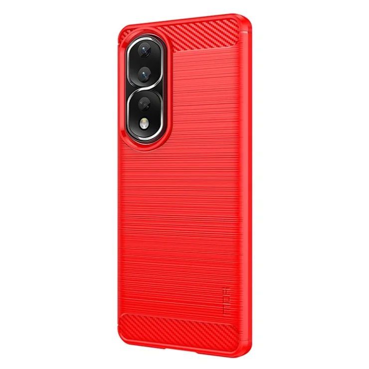 MOFI JK TPU Series-1 for Honor 80 Pro 5G Anti-fall TPU Phone Case Carbon Fiber Brushed Anti-fingerprint Phone Back Cover - Red