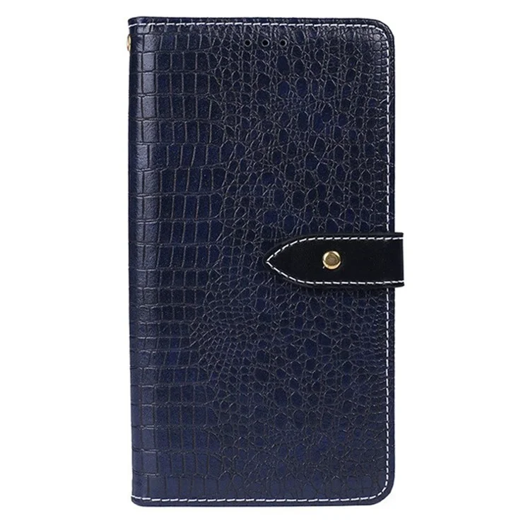IDEWEI Magnetic Protective Flip Cover for Huawei nova Y90 4G, Crocodile Texture PU Leather Wallet Stand Function Phone Case - Blue