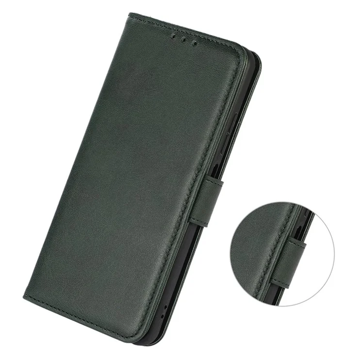 For Samsung Galaxy A34 5G Textured PU Leather Folio Flip Phone Case Full Protection Wallet Stand Cover - Green