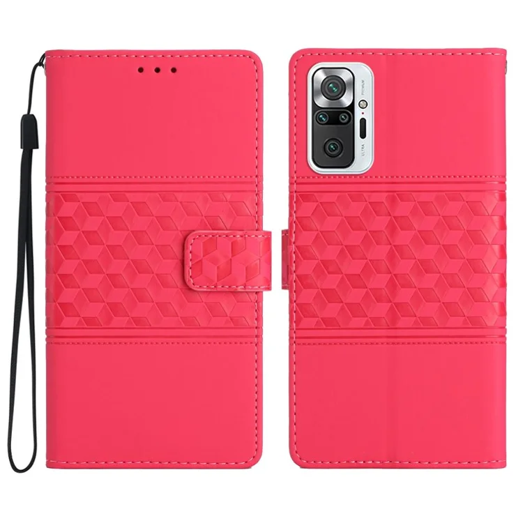 Skin-touch Feeling Phone Case for Xiaomi Redmi Note 10 Pro 4G (Global) / (India) / Redmi Note 10 Pro Max 4G Retro Imprinted Pattern Stand Wallet Protective Flip Leather Cover - Rose