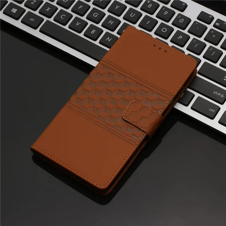 Phone Case for Samsung Galaxy A12, Retro Imprinted Pattern Stand Wallet Skin-touch Feeling Leather Phone Cover - Brown