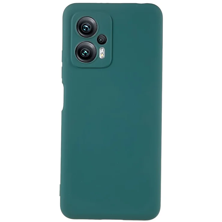 For Xiaomi Redmi Note 11T Pro 5G / Note 11T Pro+ 5G / Poco X4 GT 5G / Redmi K50i 5G TPU Phone Case Arc Edge 2.0mm Thick Liquid Silicone Texture Shockproof Cover - Midnight Green