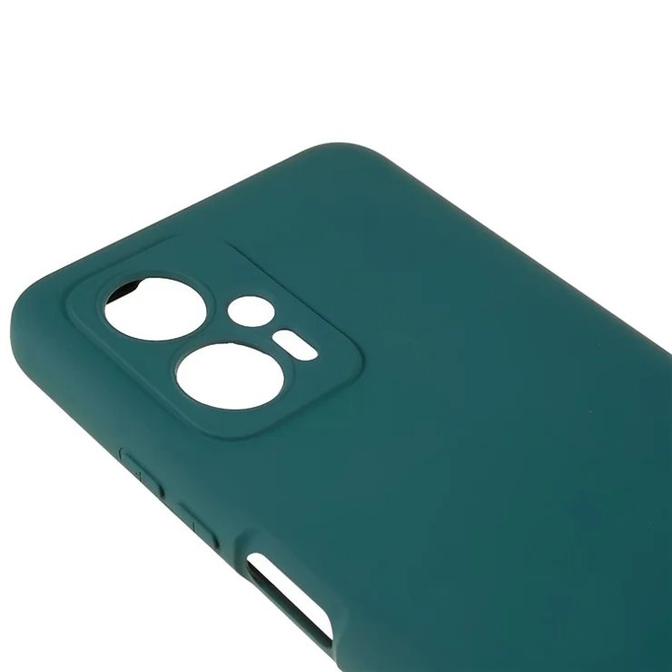 For Xiaomi Redmi Note 11T Pro 5G / Note 11T Pro+ 5G / Poco X4 GT 5G / Redmi K50i 5G TPU Phone Case Arc Edge 2.0mm Thick Liquid Silicone Texture Shockproof Cover - Midnight Green
