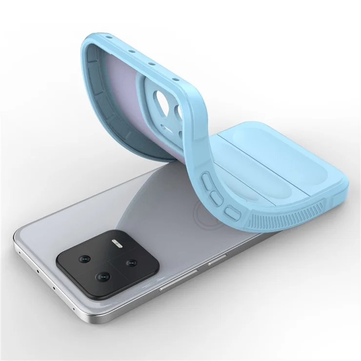 For Xiaomi 13 5G Rugged Back Cover Drop-proof Protection Flexible TPU Phone Case - Baby Blue