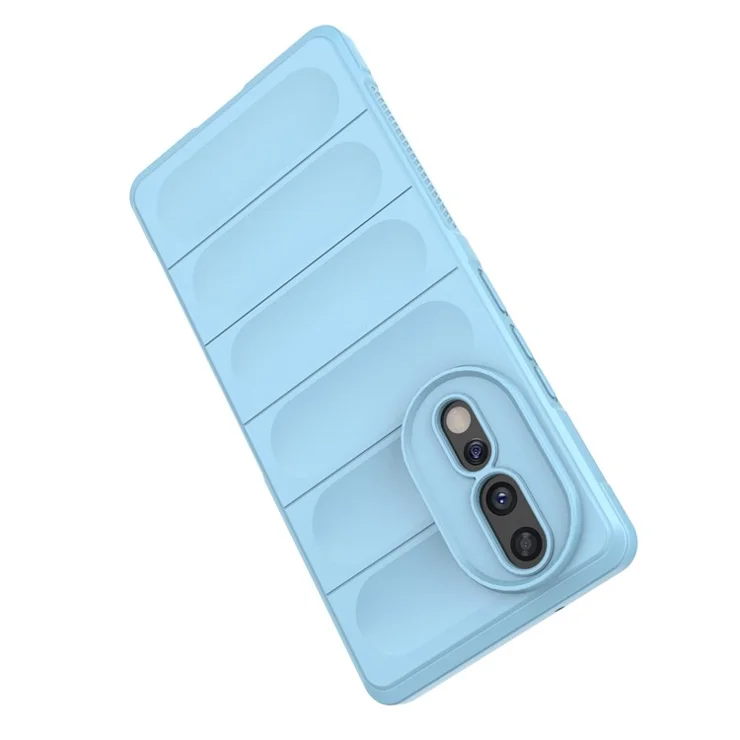 For Honor 80 5G Rugged Back Cover Drop-proof Flexible TPU Shockproof Phone Case - Dark Blue