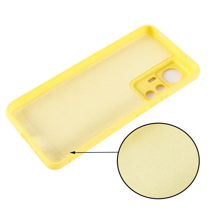 For Xiaomi 12T 5G / Redmi K50 Ultra 5G Liquid Silicone Phone Case Drop-proof Smartphone Protective Cover with Strap - Yellow