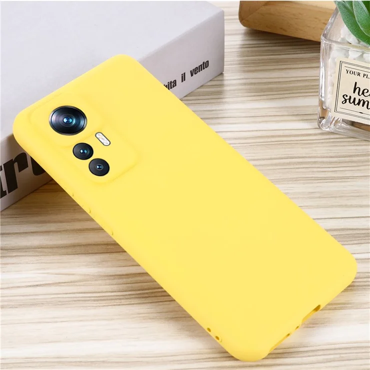 For Xiaomi 12T 5G / Redmi K50 Ultra 5G Liquid Silicone Phone Case Drop-proof Smartphone Protective Cover with Strap - Yellow