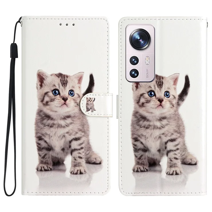 VQWQ Custodia per Xiaomi 12 Mi - Gatto Flip Wallet Caso Pelle Premium Portafoglio RFID Blocco Custodia