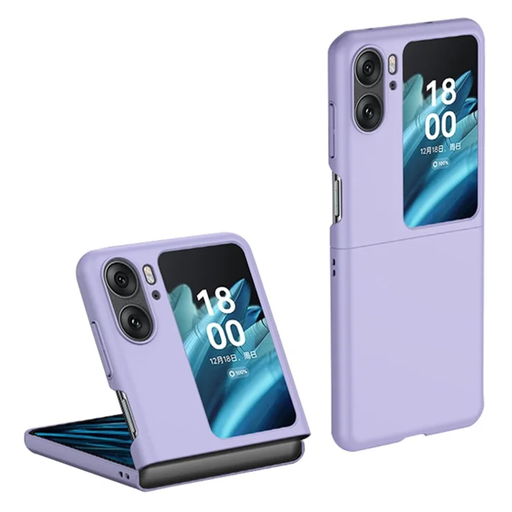 For Oppo Find N2 Flip 5G Skin-touch Feeling Drop-proof Hard PC Back Case Cell Phone Cover Protector - Purple