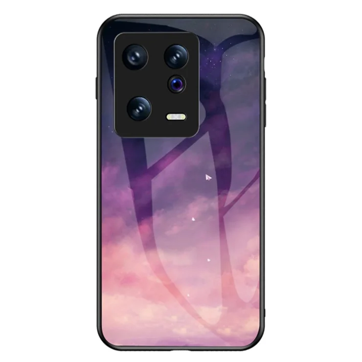 Starry Sky Pattern Printing Phone Case for Xiaomi 13 5G, Tempered Glass+Hard PC+Soft TPU Anti-drop Cover - Dream Starry Sky