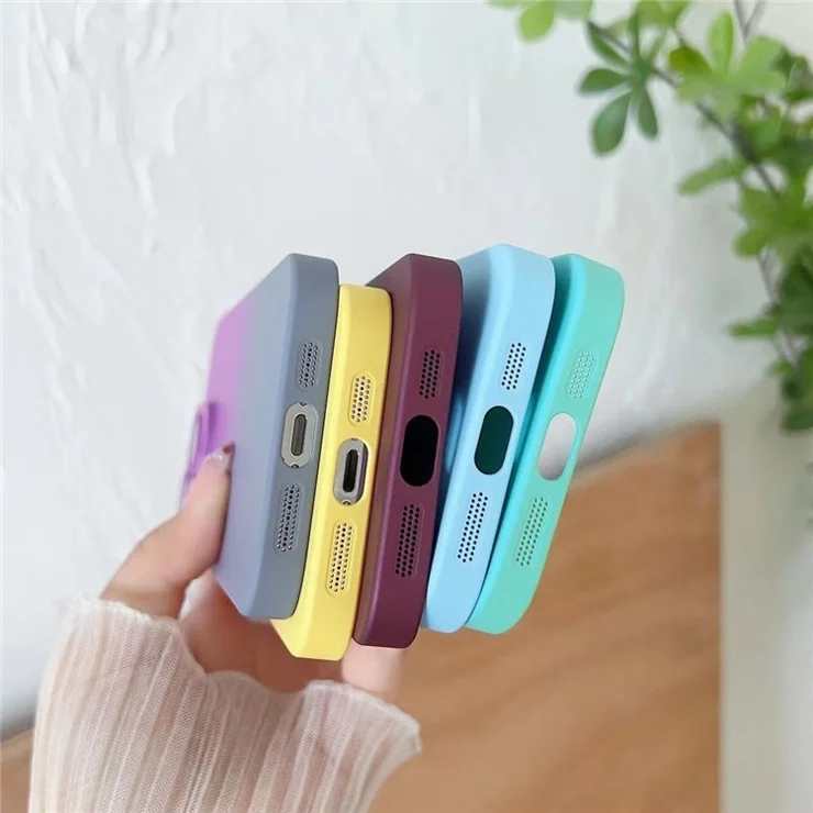 For iPhone 14 Pro Gradient Skin-touch PC Phone Case Drop-proof Back Cover with Lens Protective Film - Blue / Purple