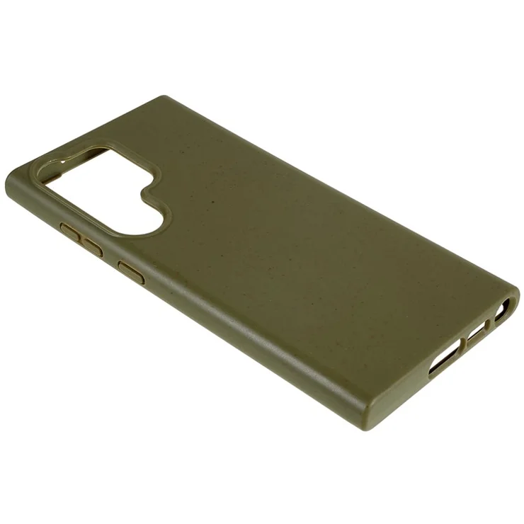 For Samsung Galaxy S23 Ultra Cell Phone Case Anti-Scratch Biodegradable Wheat Straw Phone Cover - Green
