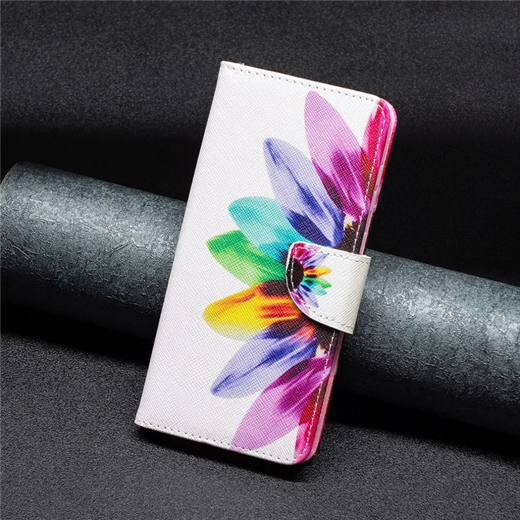 For Motorola Moto G 5G (2023) Phone Case Pattern Printing PU Leather Wallet Stand Cover - Sunflower