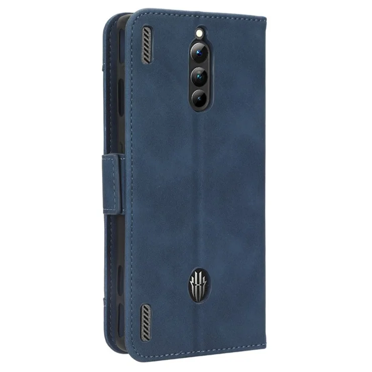 For ZTE nubia Red Magic 8 Pro+ 5G / Red Magic 8 Pro 5G Multiple Card Slots Phone Cover Wallet Stand PU Leather Phone Case - Blue
