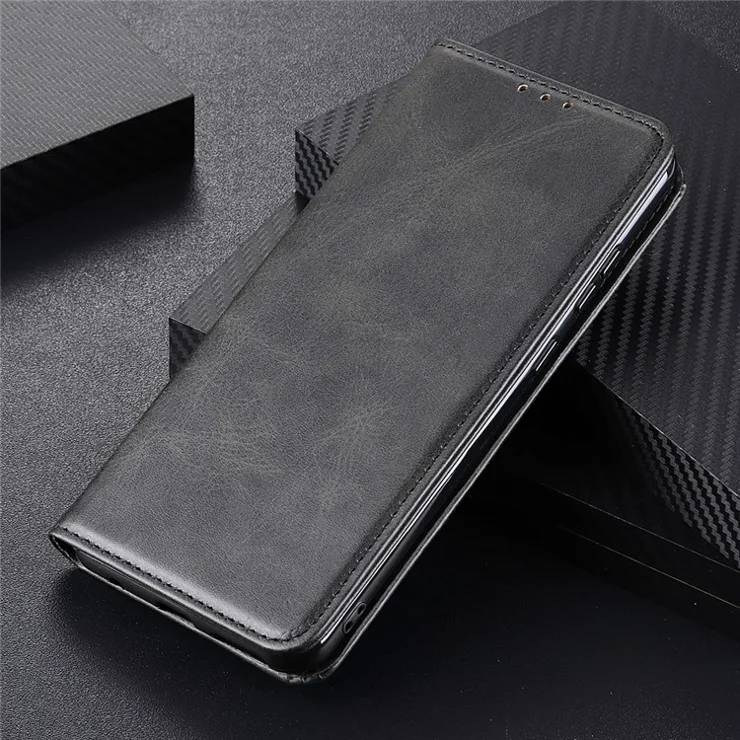 Magnetic Closing Phone Case for OnePlus Nord CE 3 Lite 5G / Nord N30 5G Split Leather Folio Flip Cover with Wallet - Black