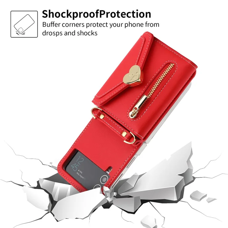 POLA For Samsung Galaxy Z Flip4 5G PU Leather Credit Holder