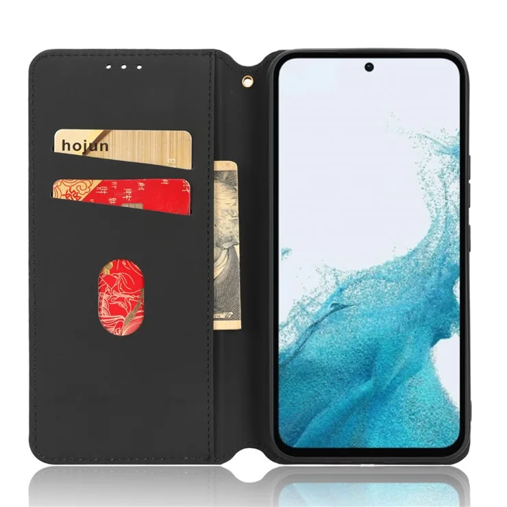 For Samsung Galaxy A54 5G Flip Phone Case Rhombus Pattern Imprinted PU Leather Wallet Stand Cover - Purple