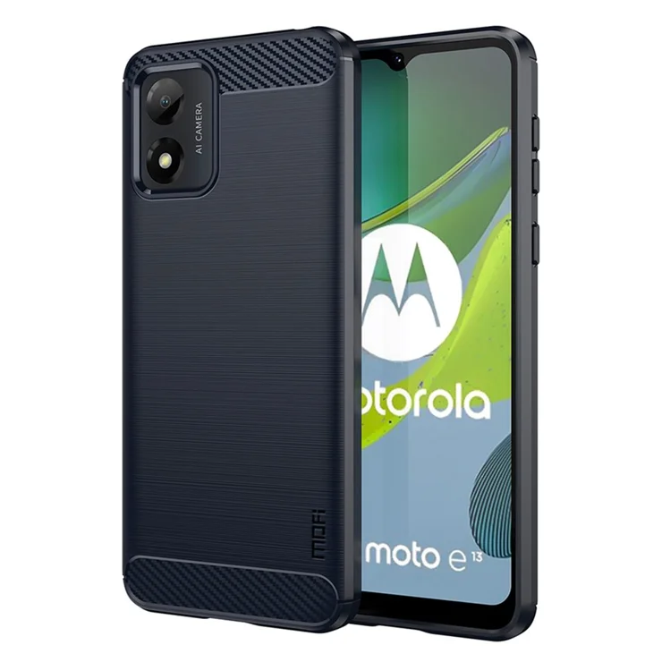 MOFI JK TPU Series-1 for Motorola Moto E13 4G Phone Cover Anti-Scratch Brushed Carbon Fiber Phone Case TPU Phone Shell - Blue MOFI JK TPU Series-1 for Motorola Moto E13 4G Phone Cover Anti-Scratch Brushed Carbon Fiber Phone Case TPU Phone Shell - Blue