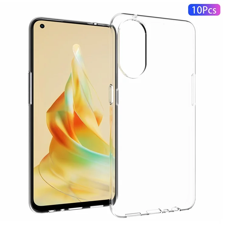 10Pcs / Pack For Oppo Reno8 T 4G Smartphone Case Inner Watermark-Free Transparent TPU Phone Back Cover