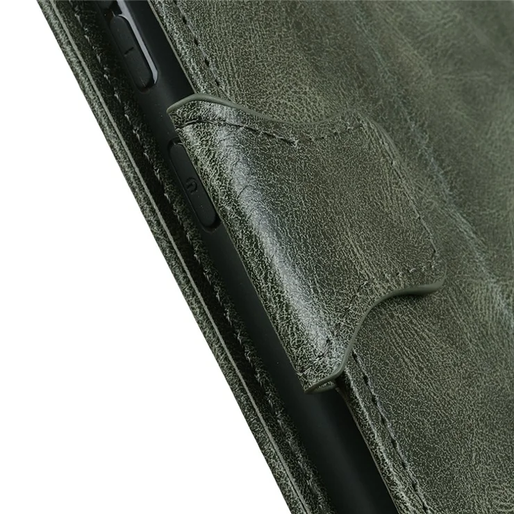For Honor X9a 5G / X40 5G / Magic5 Lite 5G Crazy Horse Texture Phone Case Stand PU Leather Wallet Cover - Blackish Green