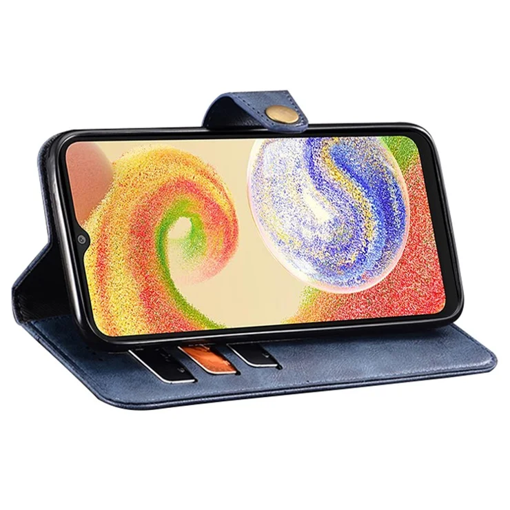 IDEWEI Protective Phone Case For Samsung Galaxy A34 5G , Flip Leather Wallet Stand Cell Phone Cover - Blue