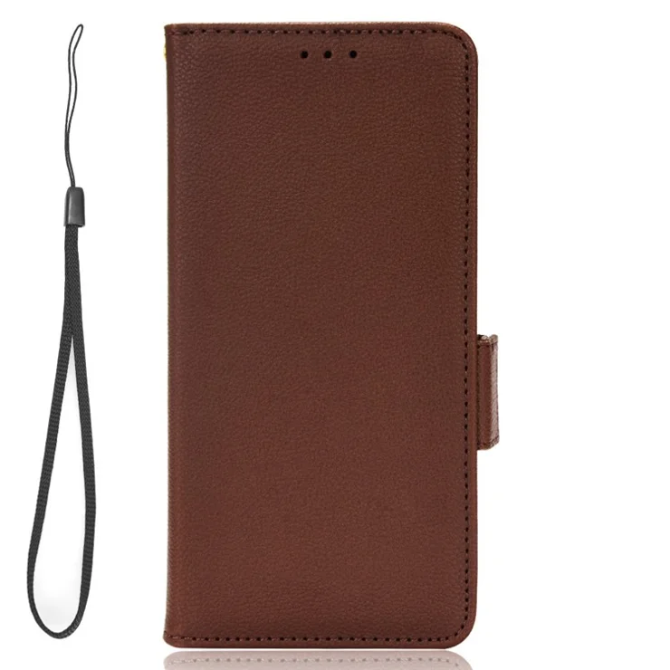 For Motorola Moto G13 4G / G23 4G Mobile Phone Cover Wallet Stand Litchi Texture PU Leather Dual Magnetic Clasp Phone Case - Brown
