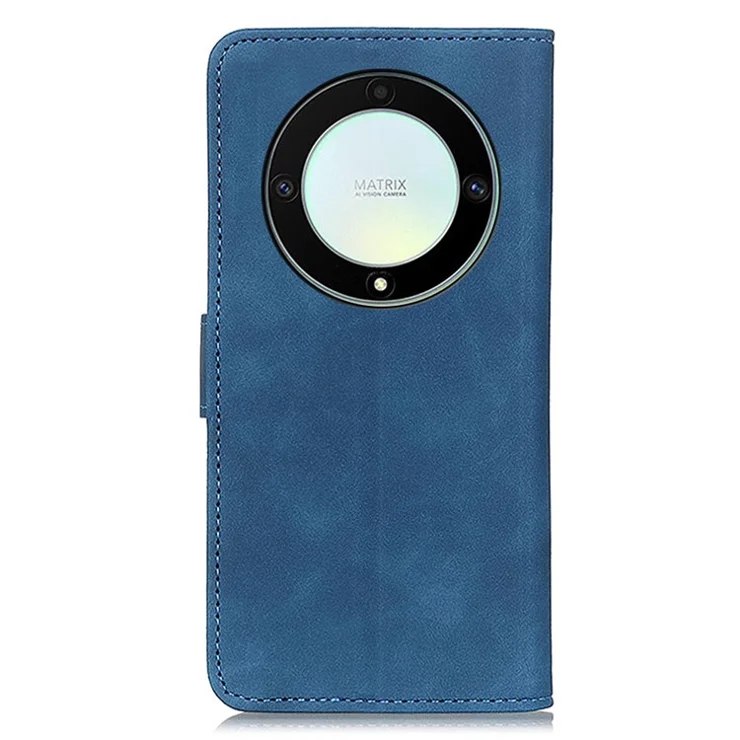 KHAZNEH Leather Phone Case For Honor X9a 5G / Magic5 Lite 5G / X40 5G , Retro Texture Flip Wallet Cover Stand - Blue