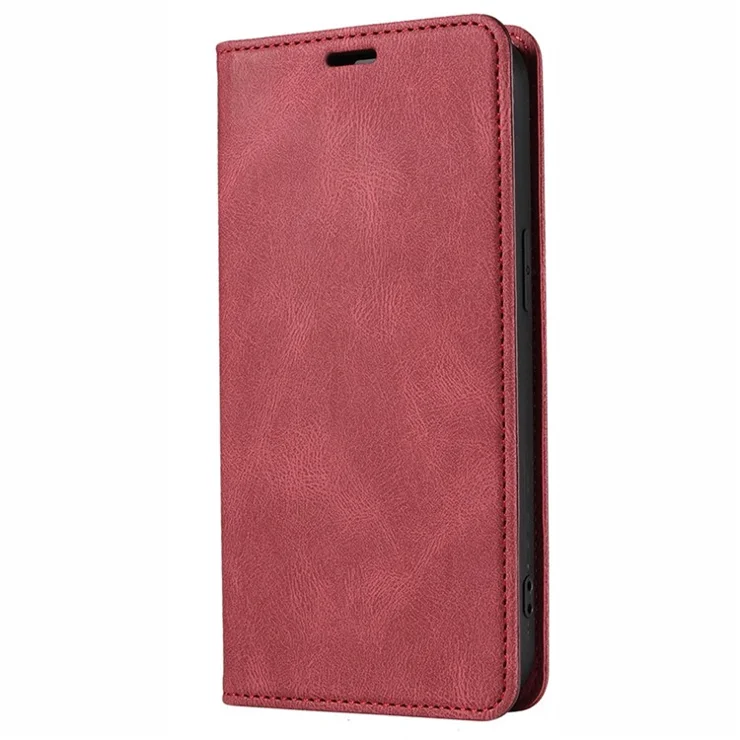 For Samsung Galaxy A34 5G Wallet Magnetic Phone Cover Wristband Leather Phone Stand Case - Red