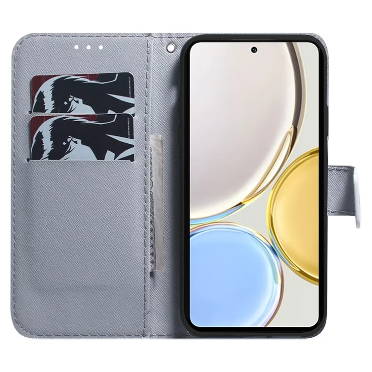 Protective Case for Honor X7a 5G PU Leather Folio Flip Cover Wallet Phone Case - Wolf