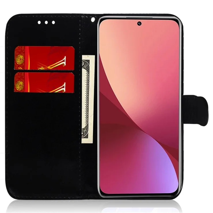 For Xiaomi Redmi Note 12 Pro+ 5G PU Leather Flip Case Dazzling Flower Pattern Wallet Stand Phone Cover - Blue