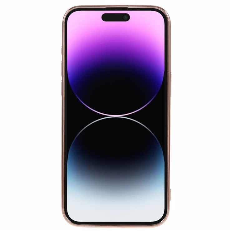 For iPhone 14 Pro Max Electroplating Phone Case Soft TPU Back Cover with Plush Love-Heart Strap - White