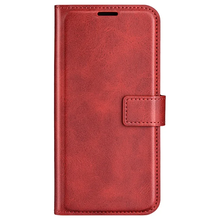 For Honor X9a 5G Phone Wallet Case PU Leather Calf Texture Stand Protective Phone Cover - Red