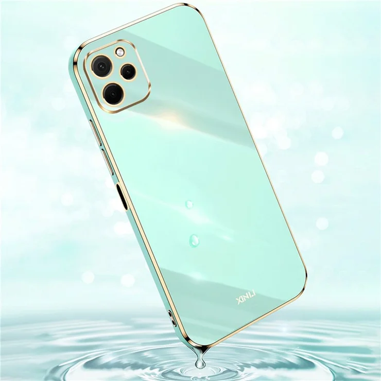 XINLI For Huawei nova Y61 4G Electroplating Frame Phone Case TPU Cover with Camera Lens Protection - Purple