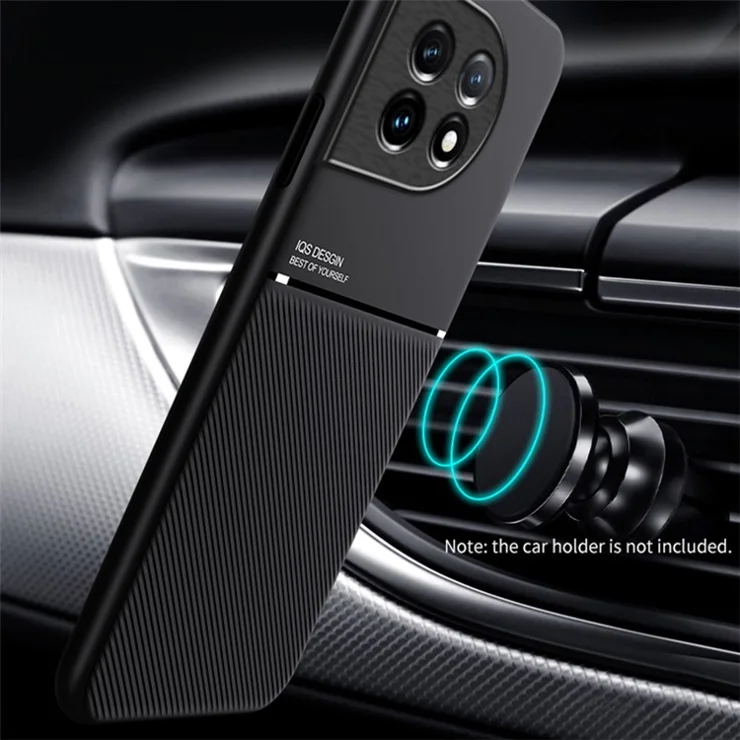 Lines Imprinted Slim Case for OnePlus 11 5G PU Leather TPU Case Anti-Scratch Phone Cover - Blue