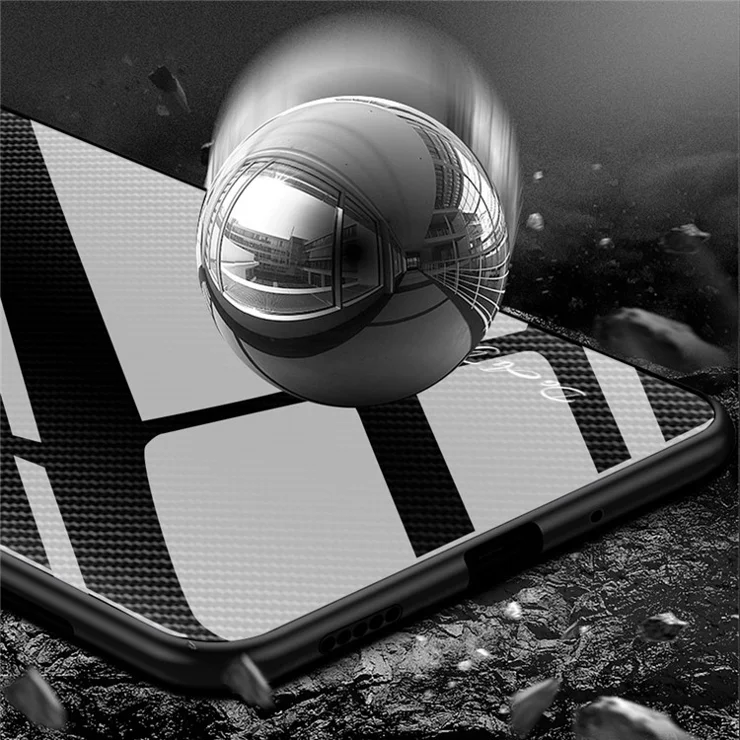 For OnePlus 11 5G TPU+Tempered Glass Phone Case Carbon Fiber Texture Cellphone Protective Cover - Rose
