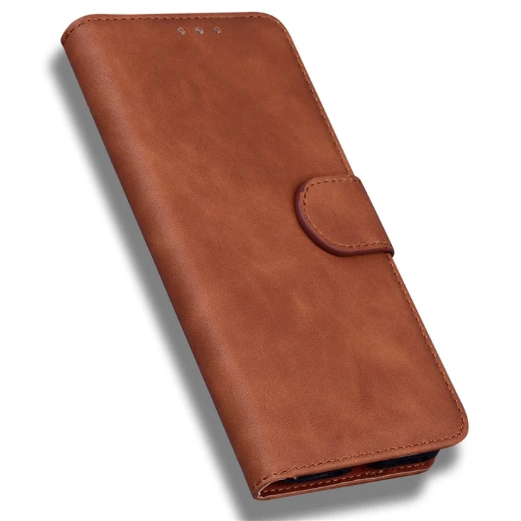 For Honor X8a 4G Wallet Phone Case Solid Color PU Leather Smartphone Cover with Stand - Brown