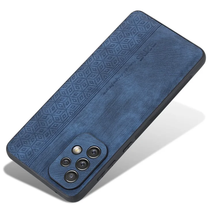 AZNS For Samsung Galaxy A52 4G / 5G / A52s 5G Phone Case Anti-scratch Imprinted Leather Coated TPU Back Cover - Blue