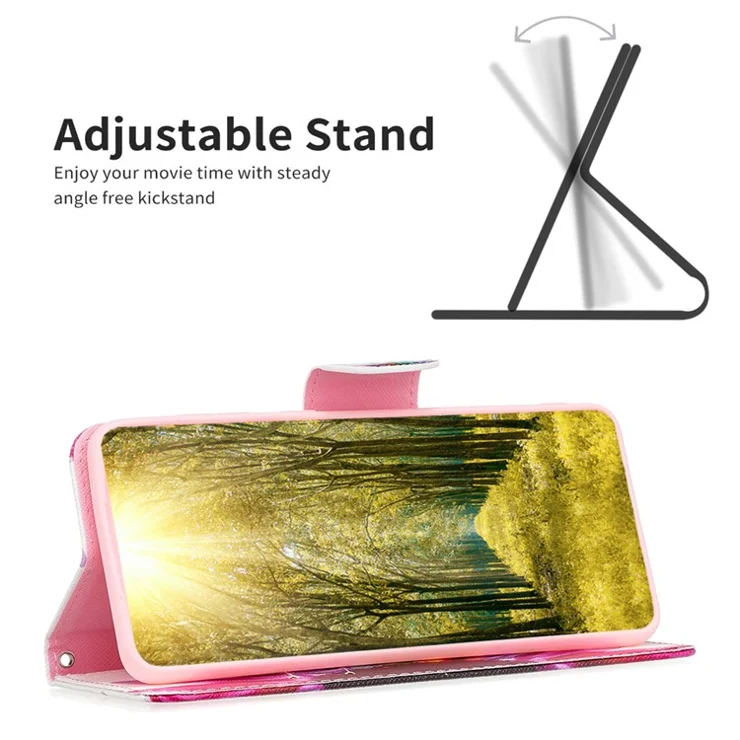 For Samsung Galaxy M14 5G Phone Case Pattern Printing PU Leather Wallet Stand Cover - Sunflower