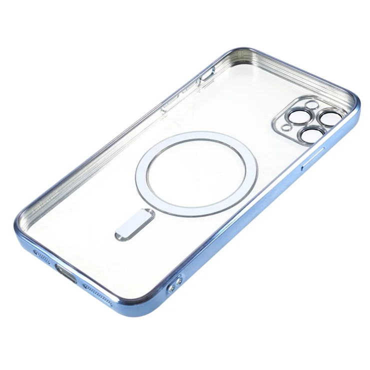 For iPhone 11 Pro 5.8 inch Magnetic Case Compatible with MagSafe Precise Cutouts TPU Phone Cover with Lens Film - Baby Blue