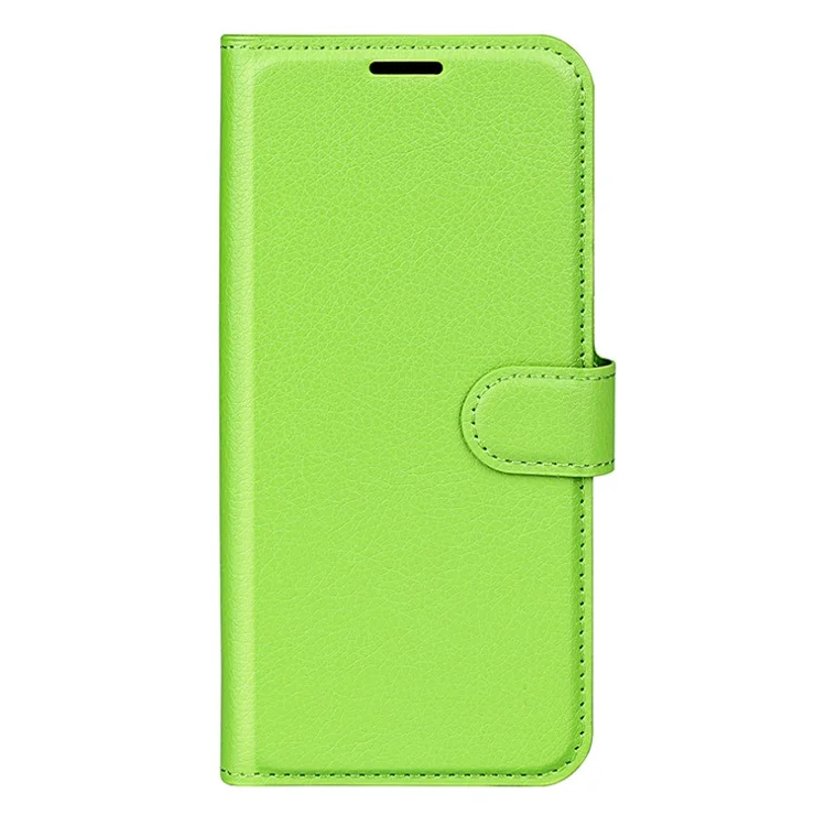 PU Leather Shell for Google Pixel 7a Drop-proof Litchi Texture Phone Case Wallet Stand Flip Cover - Green